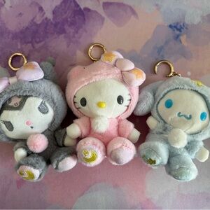 Sanrio Plush Keychains - Set of 3